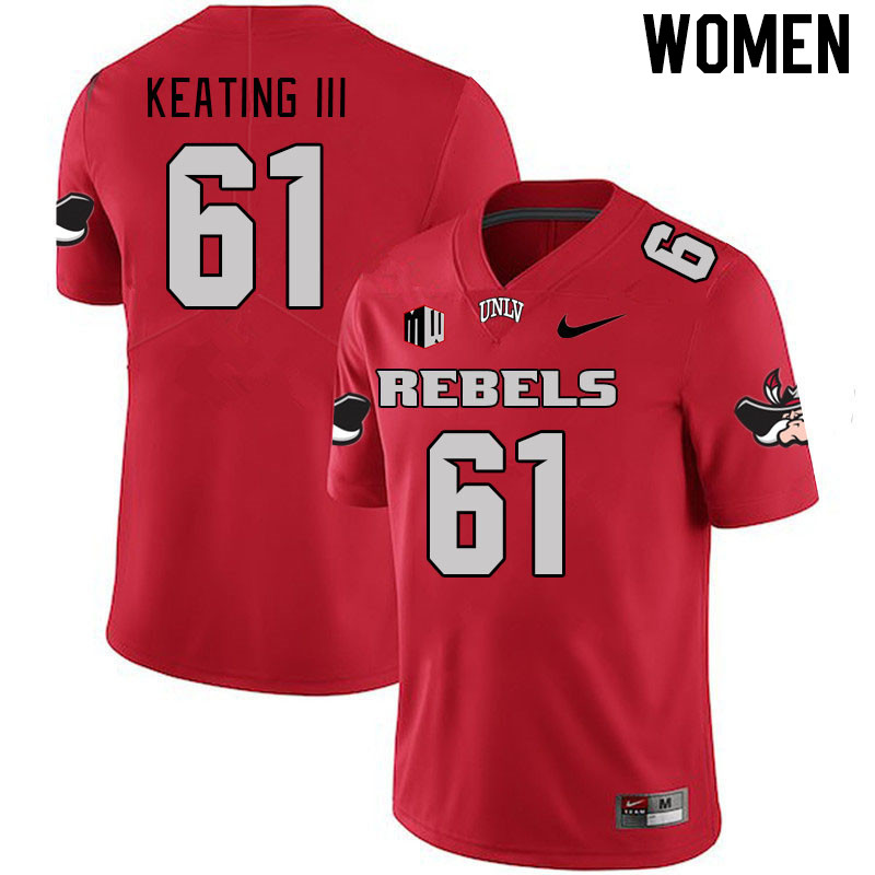 Women #61 Graham Keating III UNLV Rebels 2023 College Football Jerseys Stitched-Scarlet